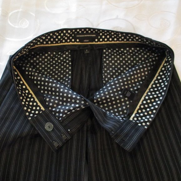 EXPRESS DESIGN STUDIO PINSTRIPE SLACKS (bl-wht) - Picture 6 of 15